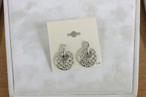 Woven Circle Clip-On Earrings