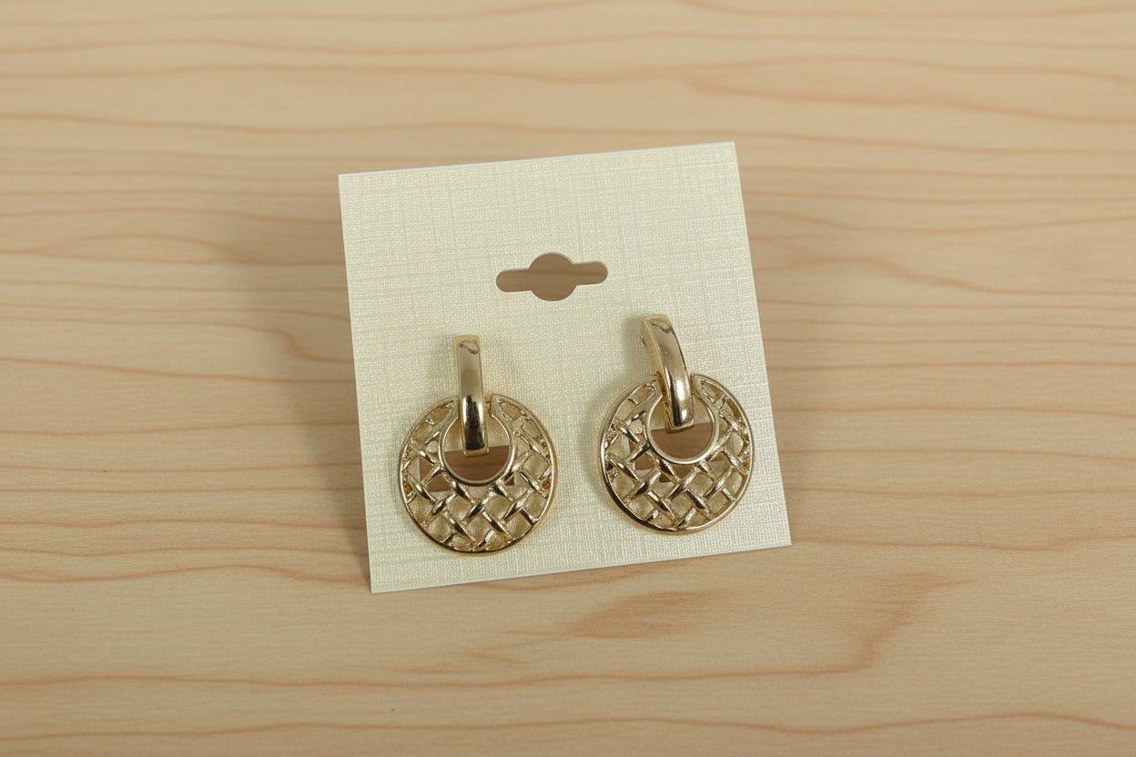 Woven Circle Clip-On Earrings