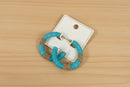 Colored Raffia Wrap Hoop Earrings