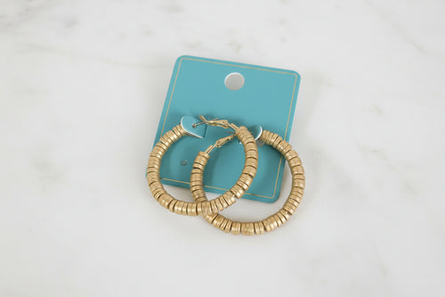 Gold Flat-Bead Earrings