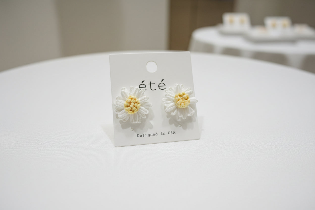 Daisy Raffia  Earrings