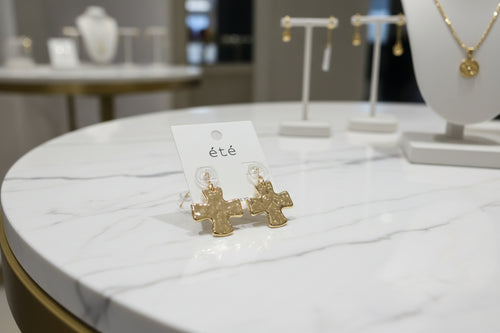 Gloss Cross Earrings