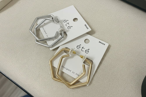 Hexagonal Hoop Earrings