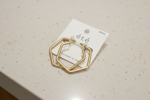Hexagonal Hoop Earrings