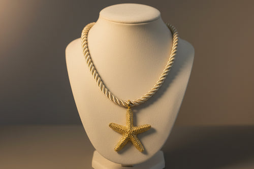 Gold Starfish Corded Necklace