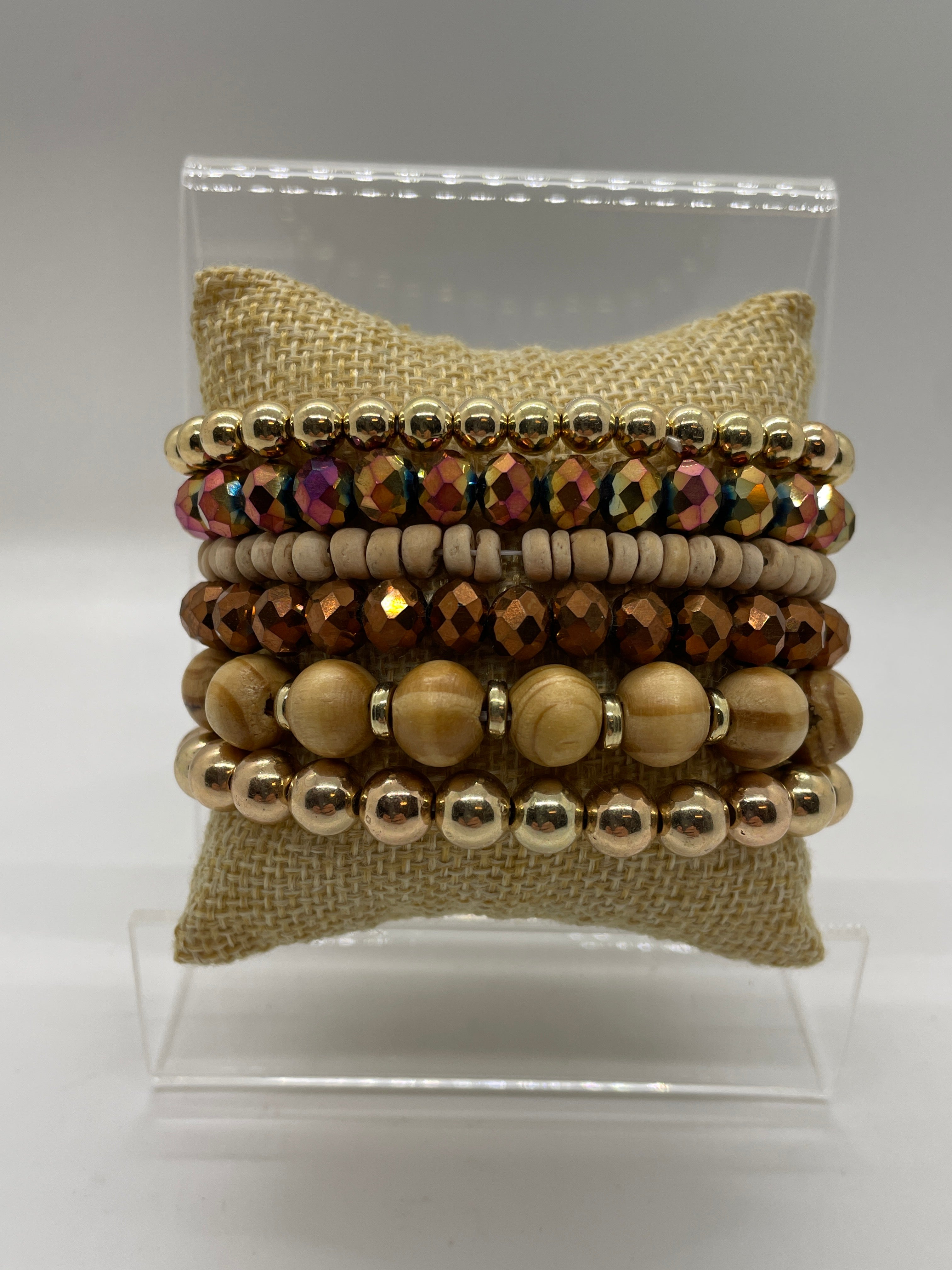 Neutral and Gold Bracelet Sets of 6