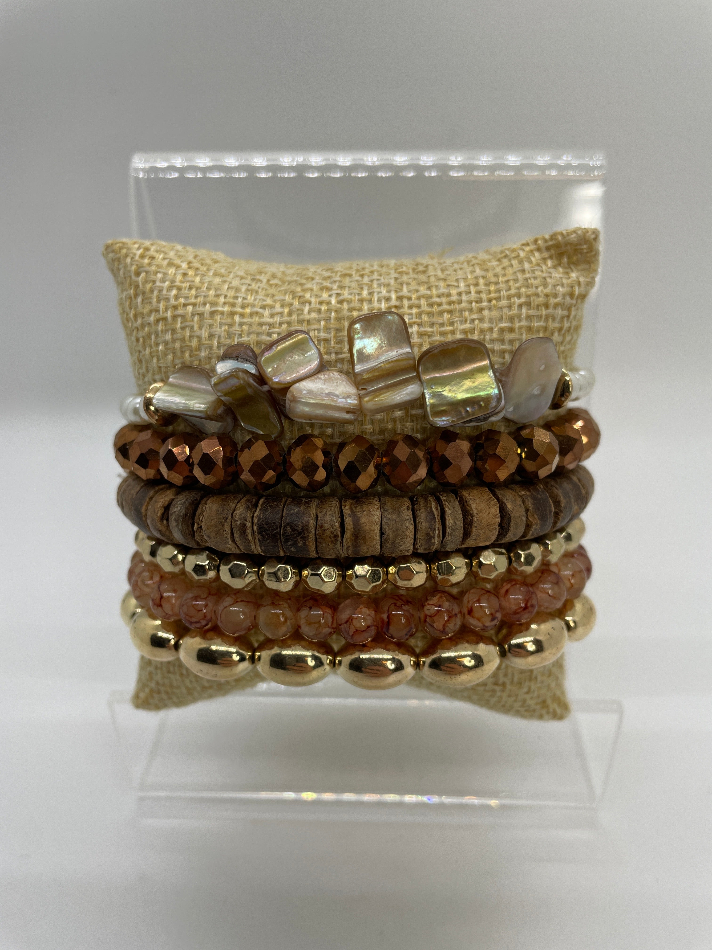 Neutral and Gold Bracelet Sets of 6