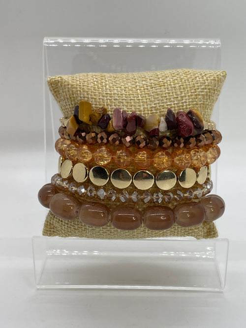 Neutral and Gold Bracelet Sets of 6