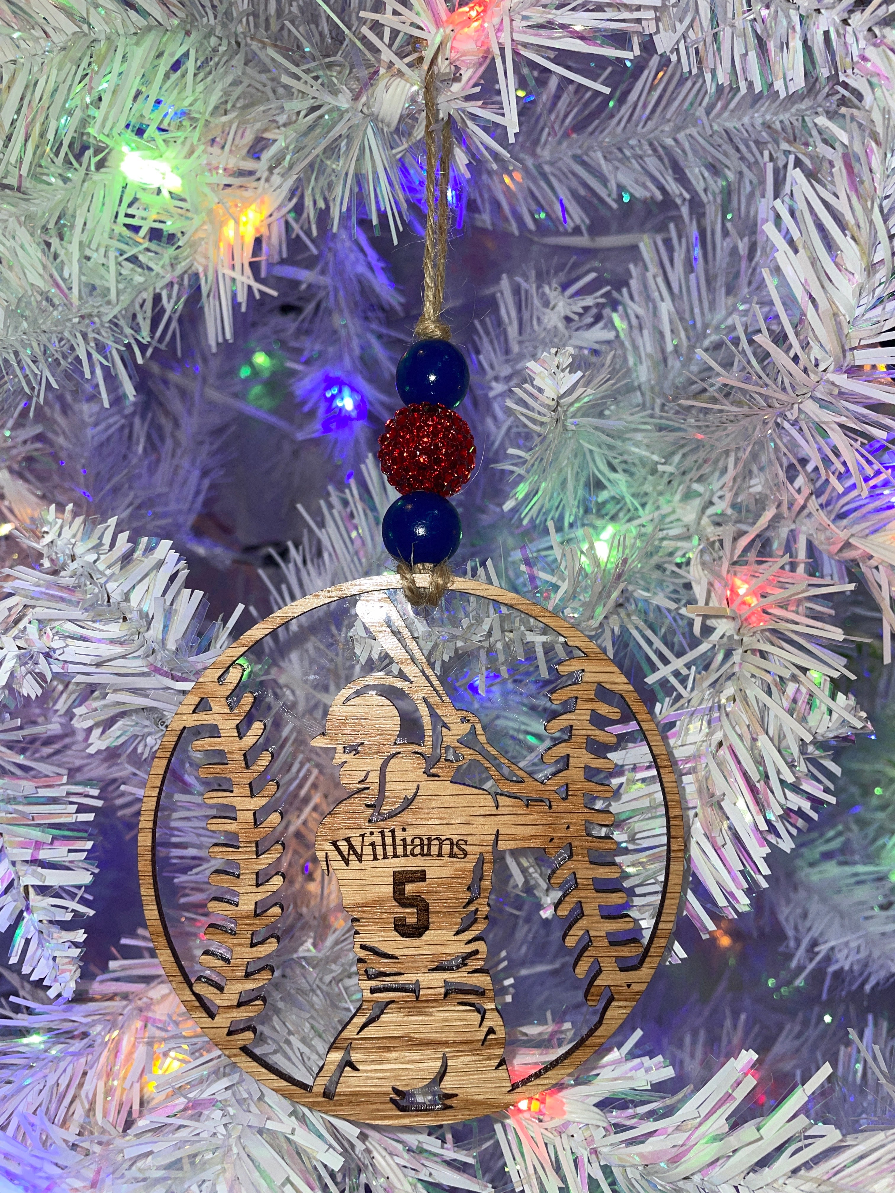 Personalized Softball Player Ornament