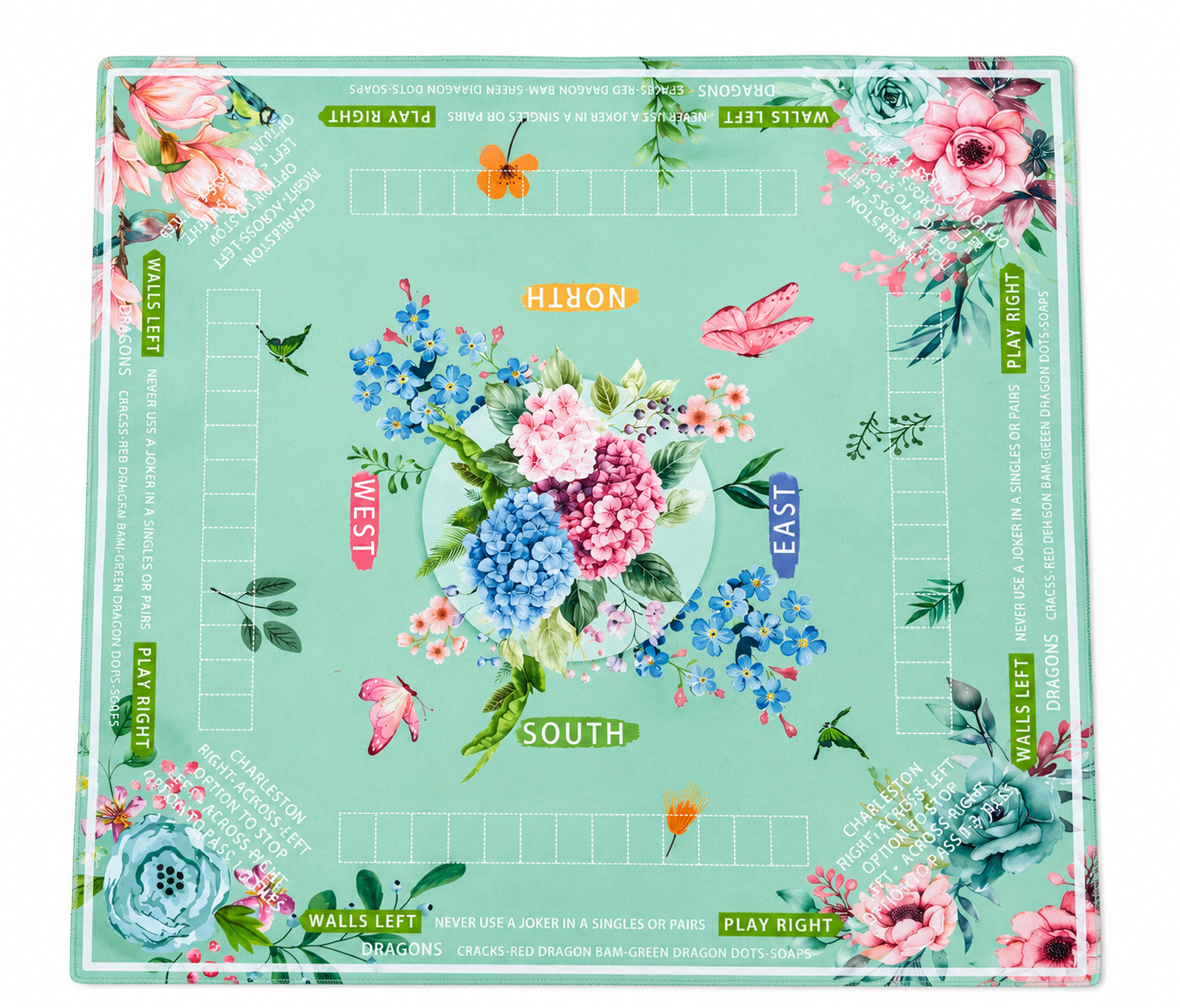 Mint Green Colorful Non-Slip Mahjong Mat 31.5 x 31.5