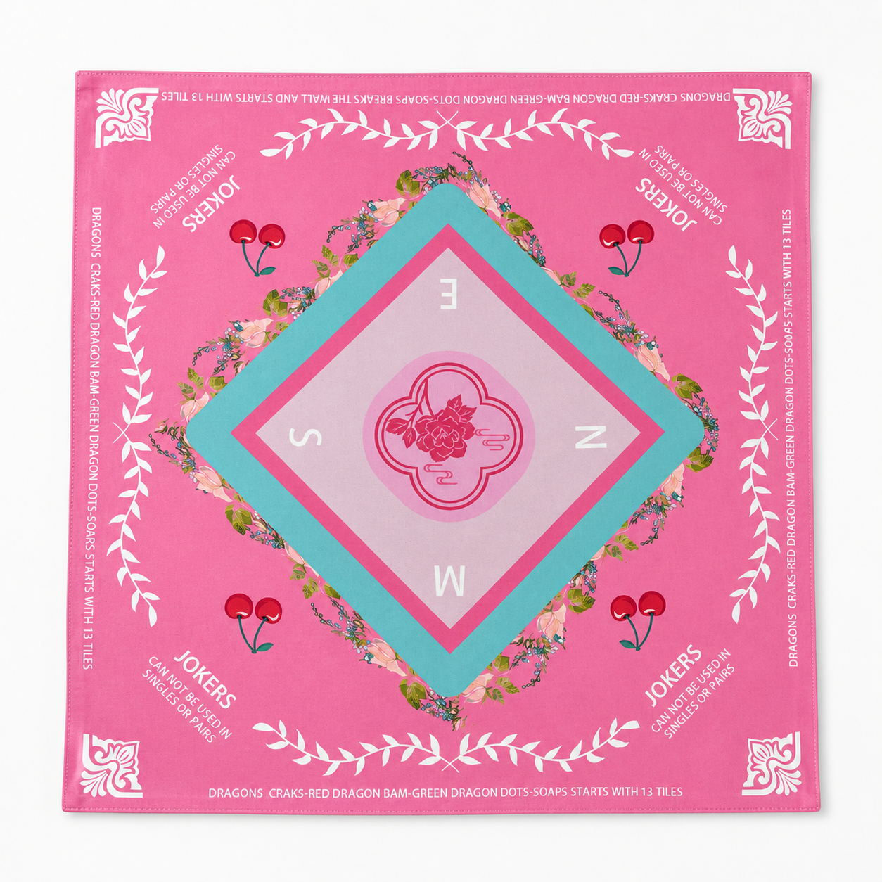 Mahjong Cherry Mat & 3 Matching Bags