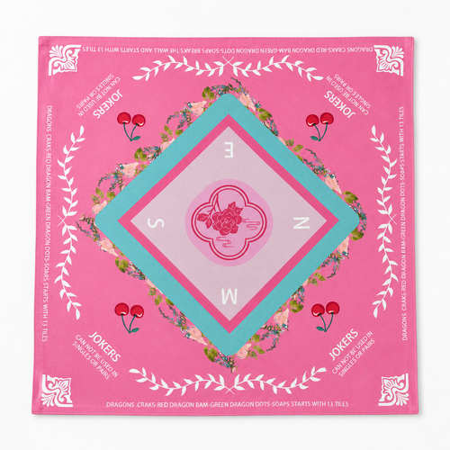 Mahjong Cherry Mat & 3 Matching Bags