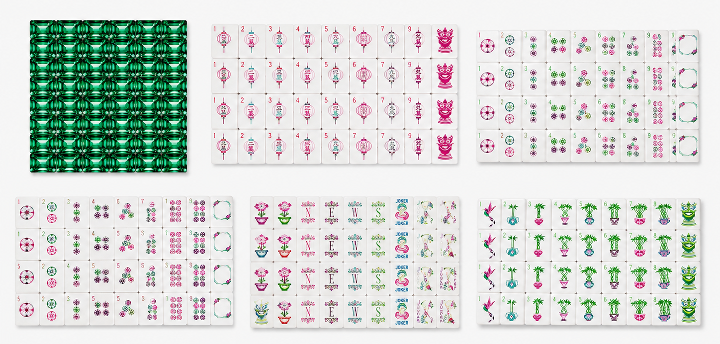 Mahjong Tile Set 160pc Emerald Gems
