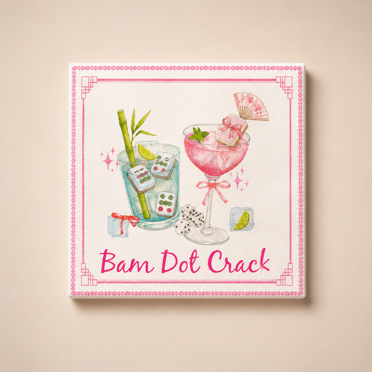 24 pc Mahjong paper cocktail napkins