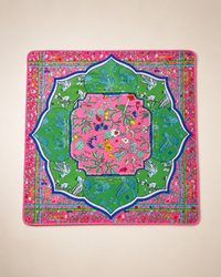 Vibrant Floral And Bird Non-Slip Mahjong Mat