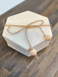 Hexagonal Stone Coaster Set