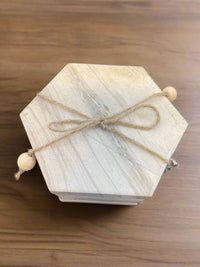 Hexagonal Stone Coaster Set