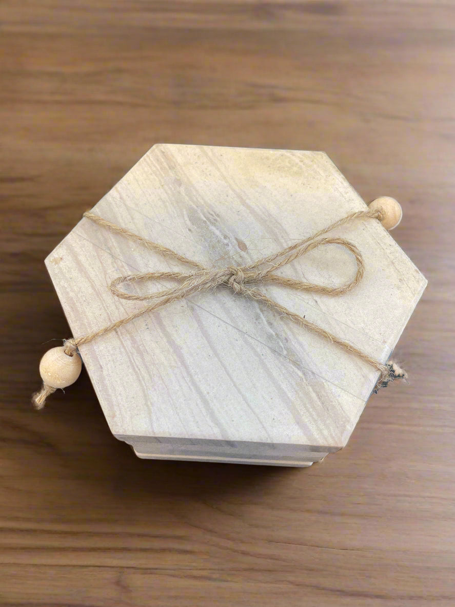 Hexagonal Stone Coaster Set