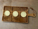 Divided Wood Serving Board with Bowls