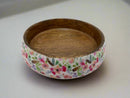Wooden Bowl with Floral Accents
