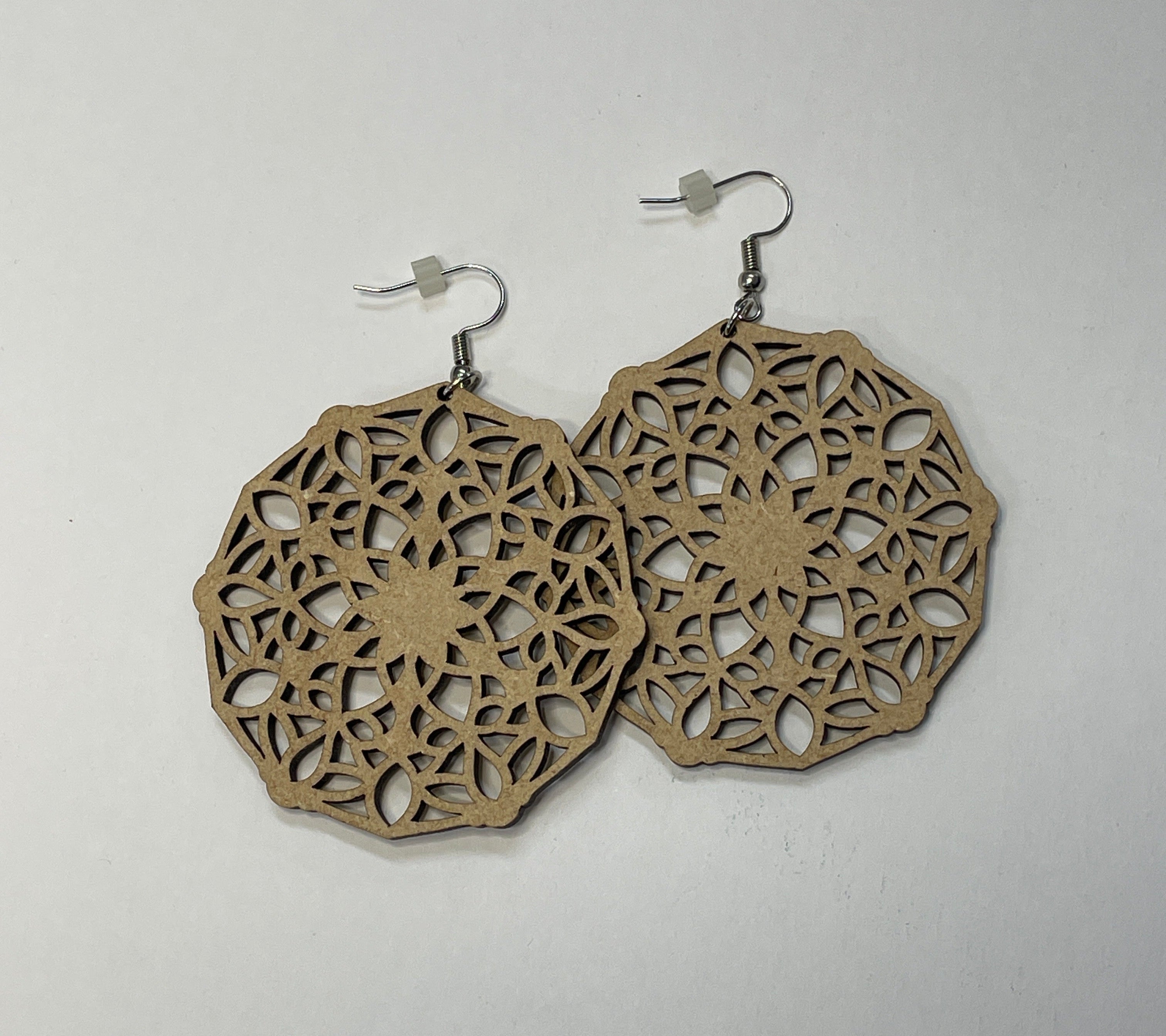 Wood Mandala Earrings