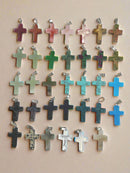 Natural Stone Cross Pendent Necklaces