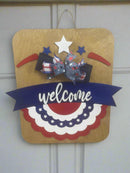 Rectangle Wood Doorhanger- Patriotic