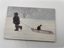 P. Graham Dunn Wooden Postcard- sled