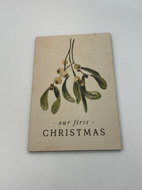 P. Graham Dunn Wooden Postcard- First Christmas