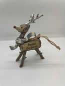 Rustic Glam Reindeer Ornament Set/2