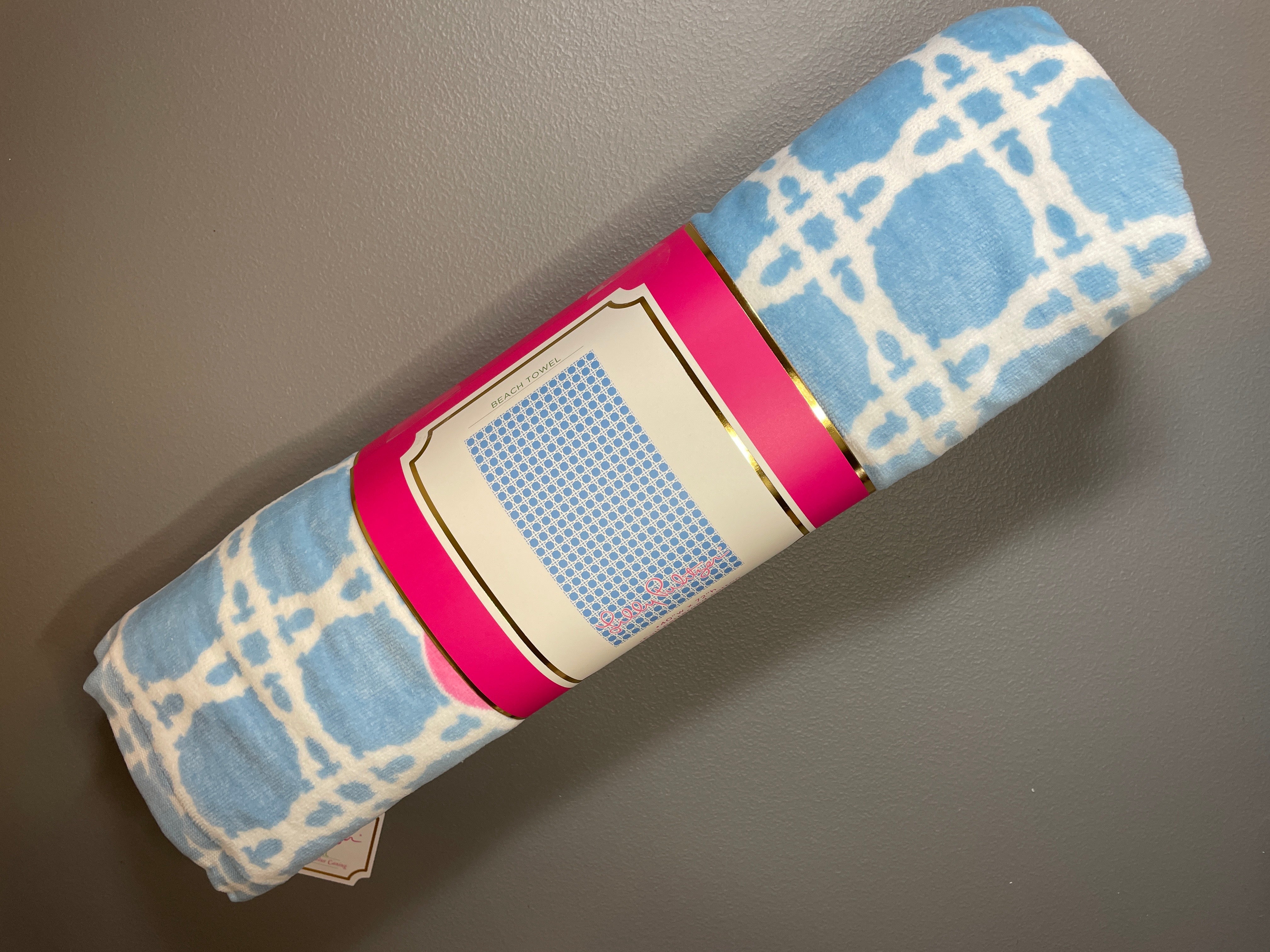 Lilly Pulitzer Beach Towel "Frenchie Blue"