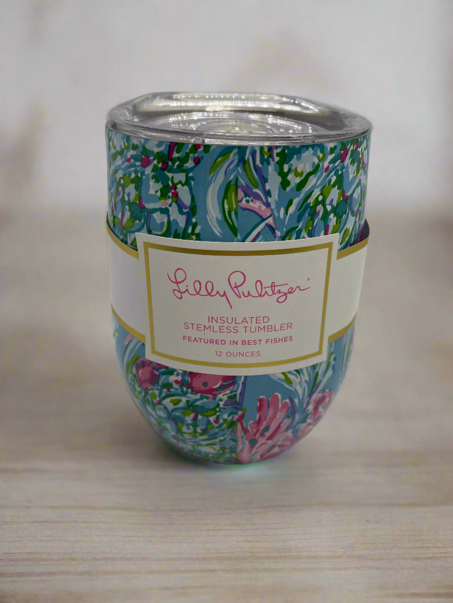 Lilly Pulitzer "Best Fishes" Stemless Wine Tumbler
