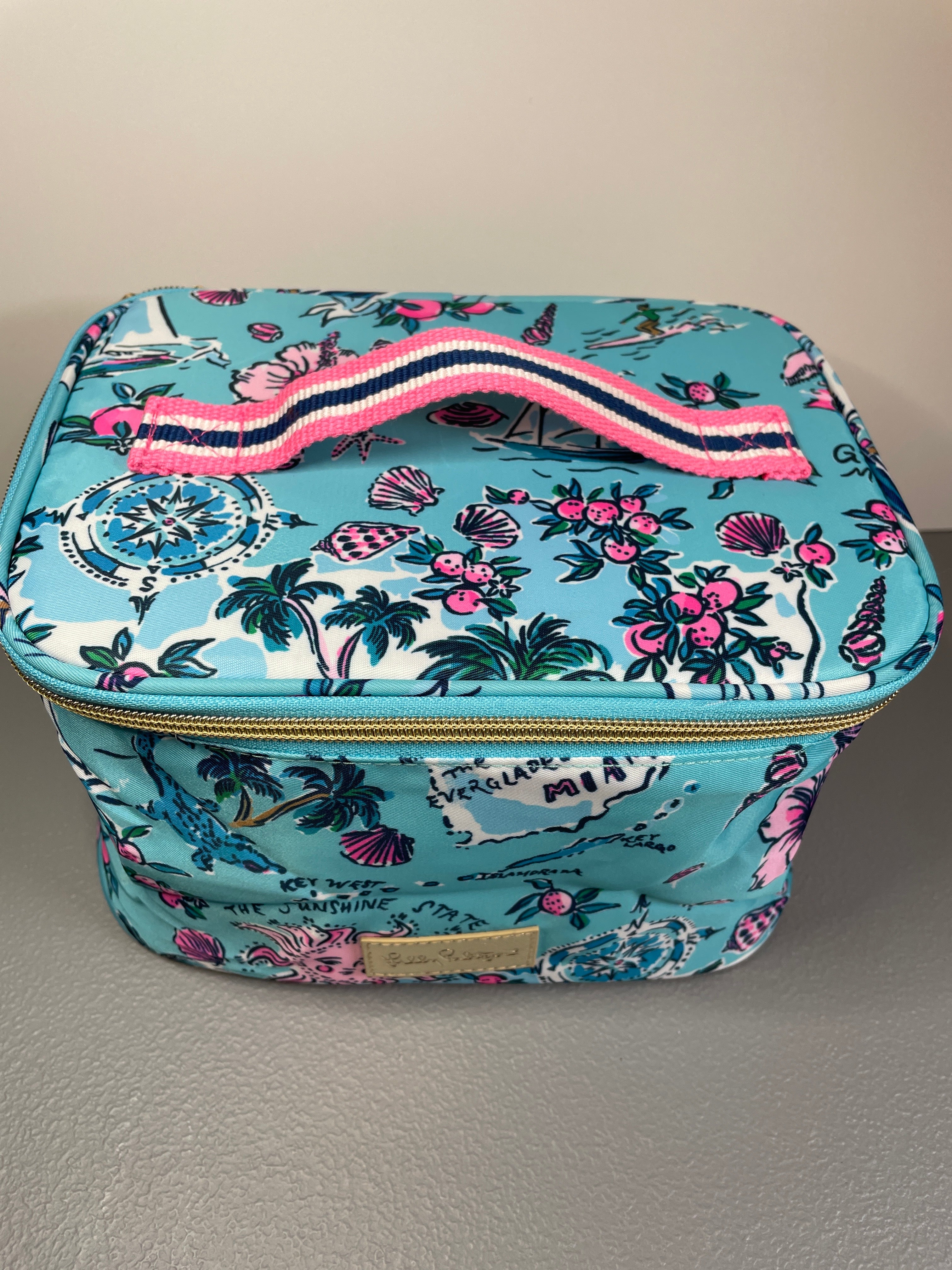 Lilly Pulitzer Cosmetic Case- Amalfi Blue- Lilly's Roadtrip