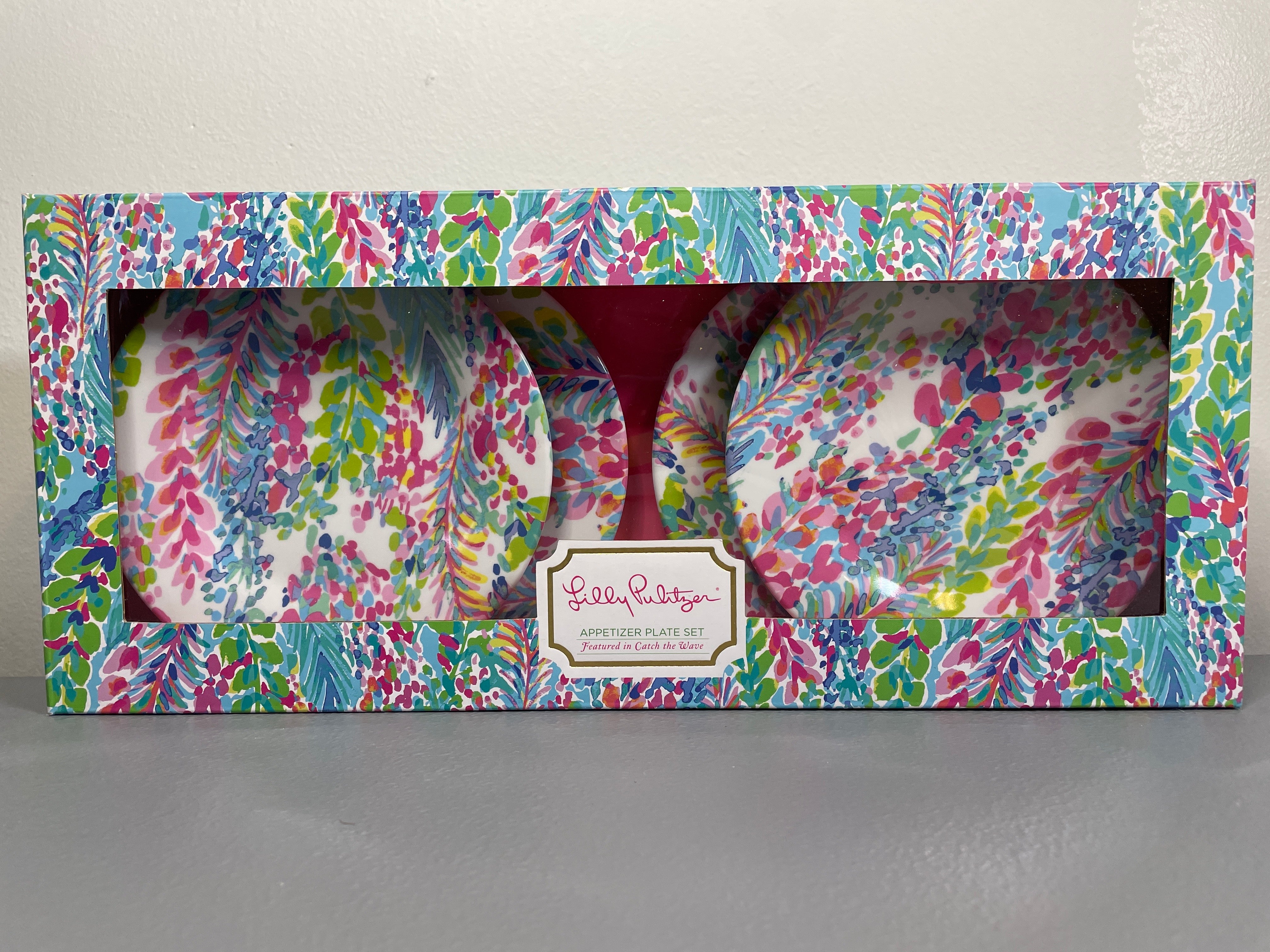 Lilly Pulitzer Appetizer Plate Set- Catch the Wave