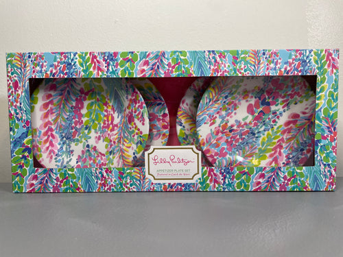 Lilly Pulitzer Appetizer Plate Set- Catch the Wave