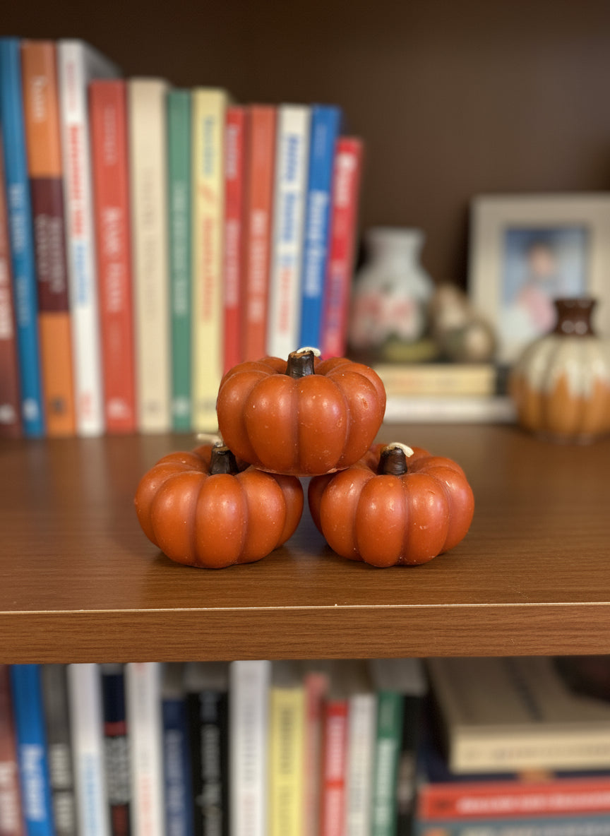 Pumpkin Tea Light Candles, Set of 3