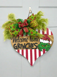 "Welcome Home, Grinches" Doorhanger