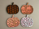 Wooden Pumpkin Coaster Sets of 4