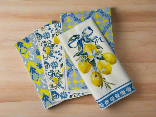 Lemon Floral Kitchen Towel Sets