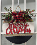 18" Doorhanger- Merry Christmas Green and Black