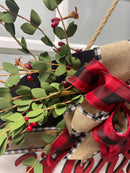 18" Doorhanger- Merry Christmas Green and Black