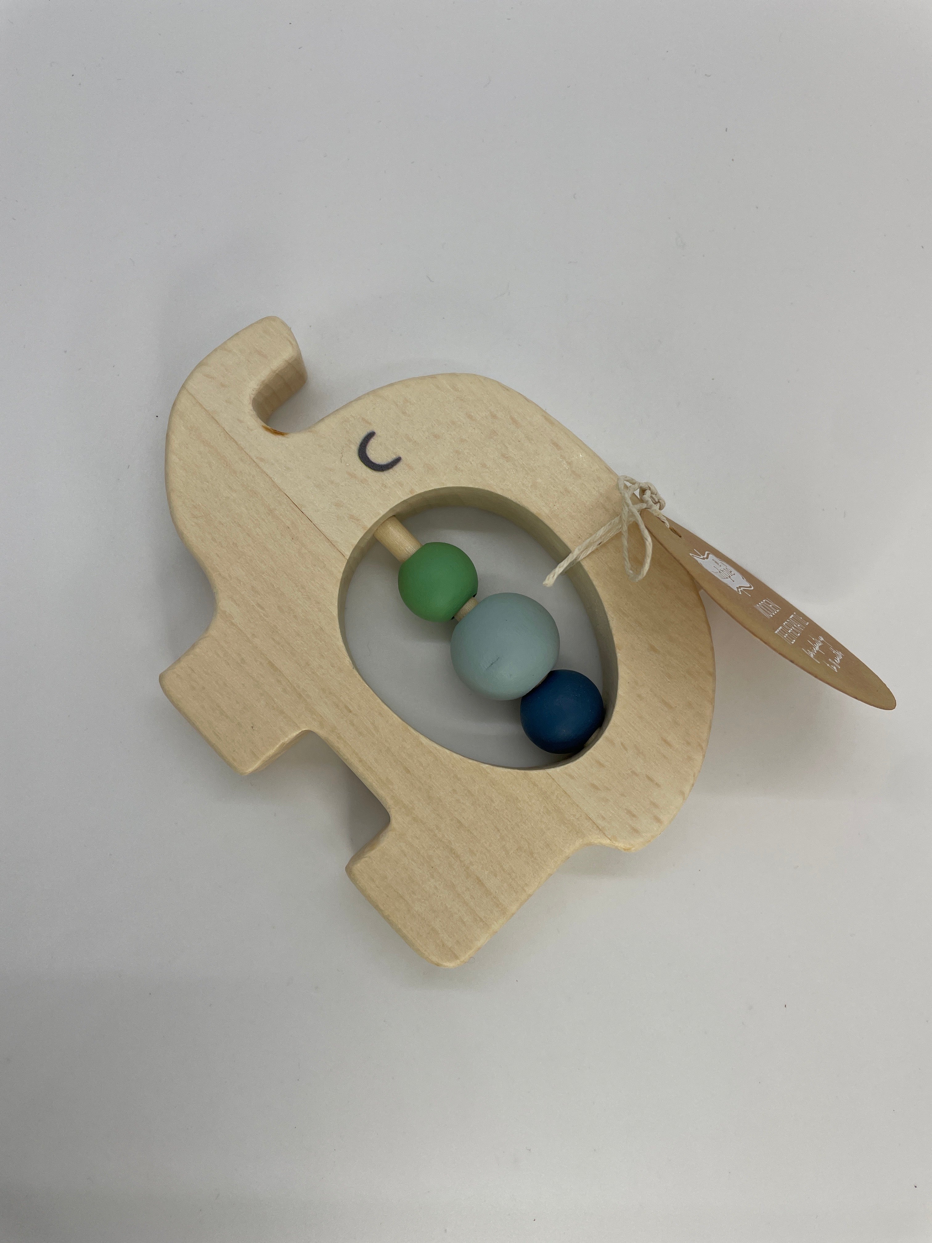 Mud Pie Wooden Teether Rattle - Elephant
