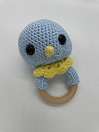 Crochet Chick Wood Ring Teether