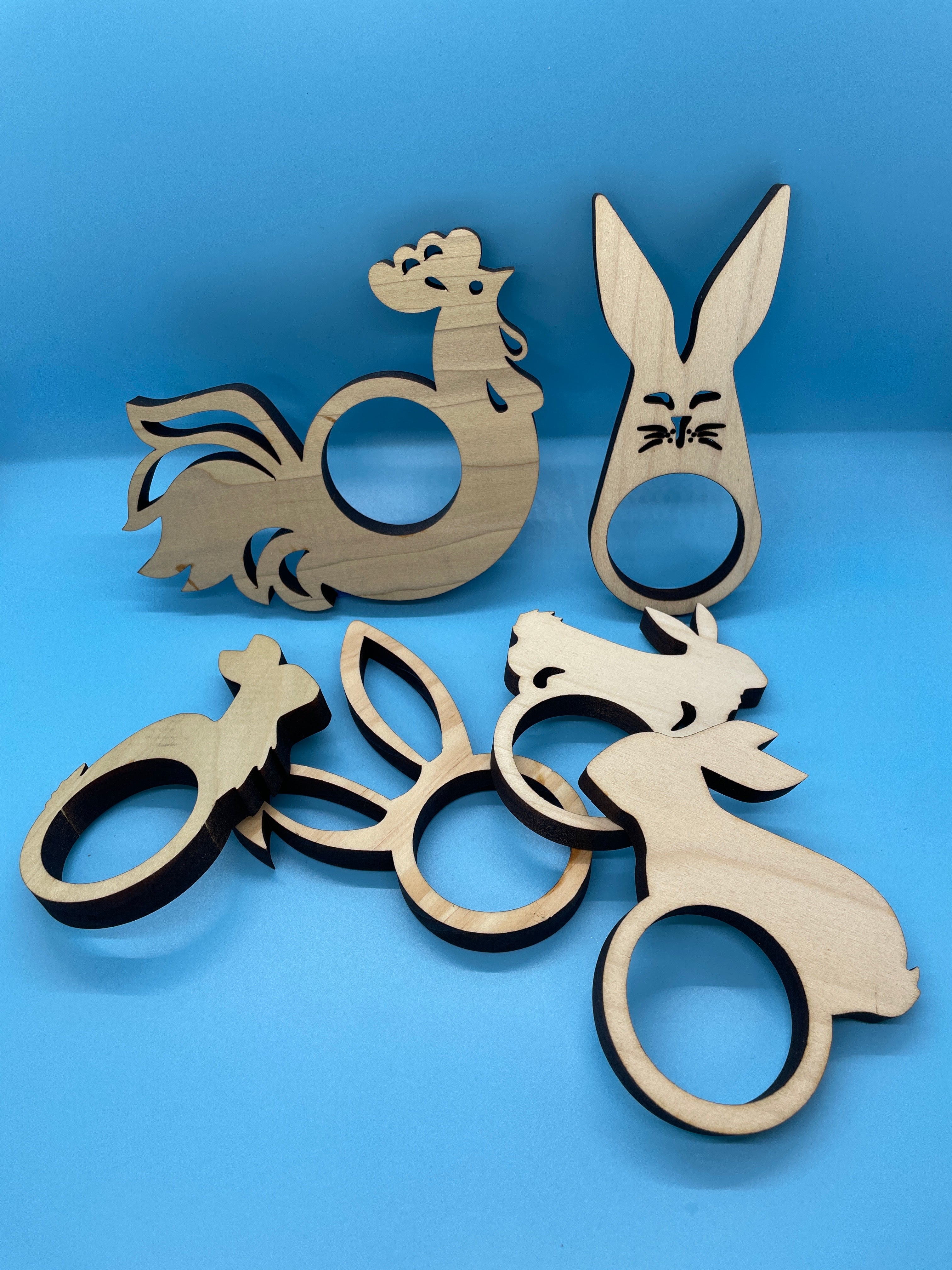 Easter Napkin Ring Set of 6- Wood