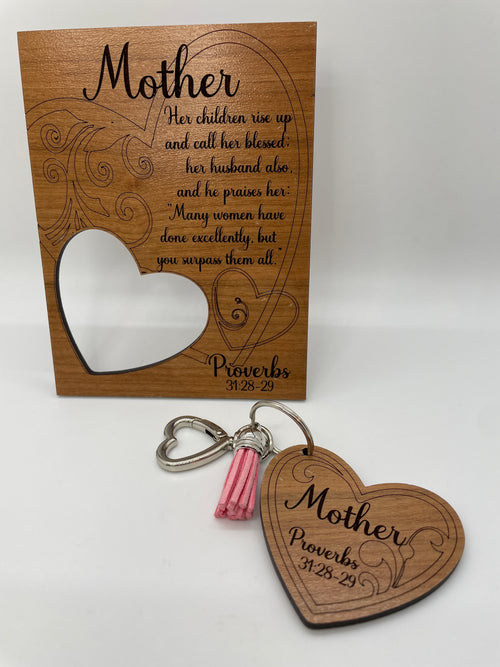 "Mother" Plaque and Keyring Set- Proverbs 31