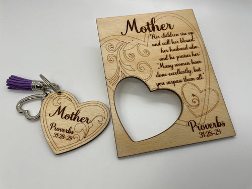 "Mother" Plaque and Keyring Set- Proverbs 31