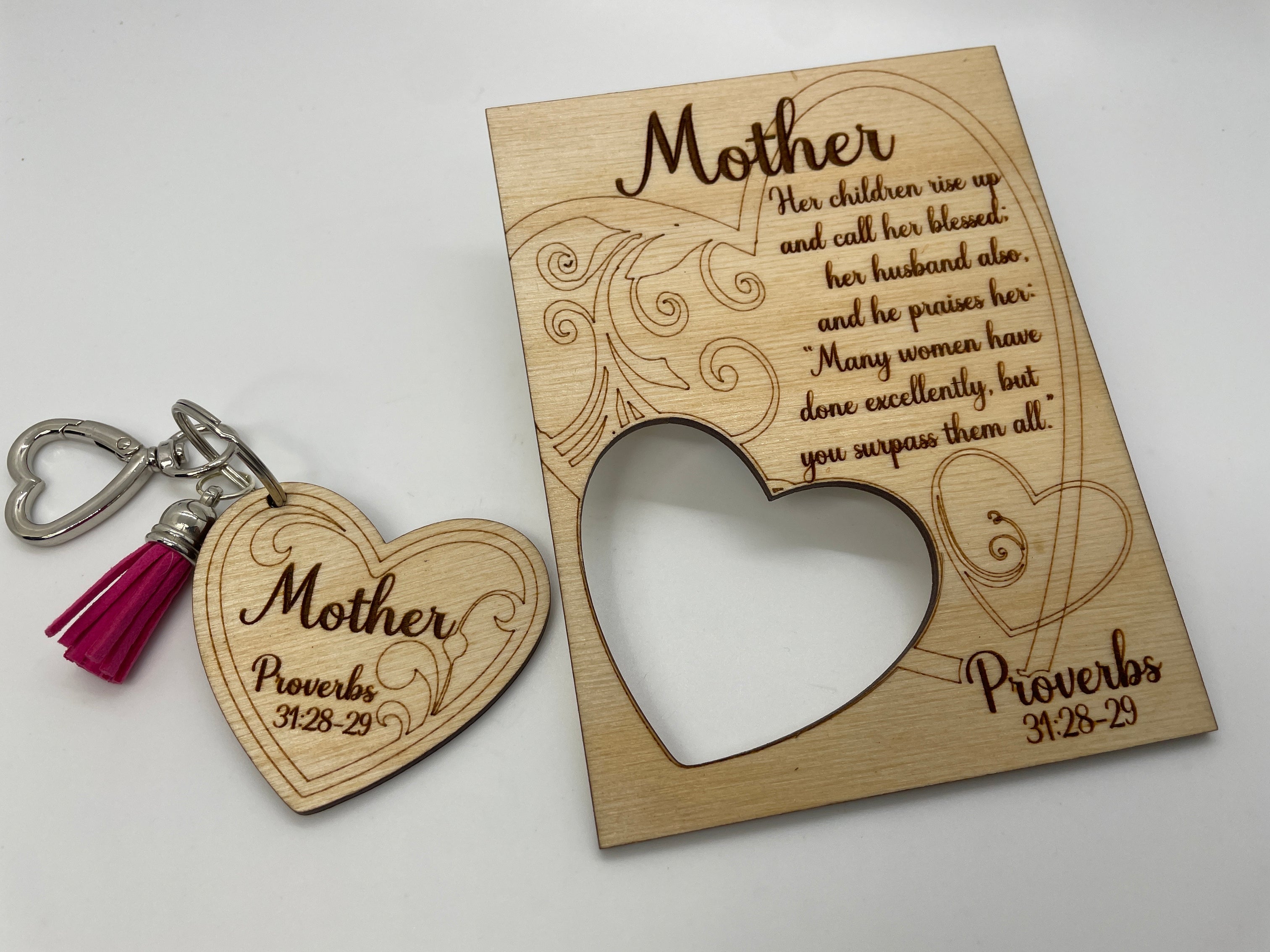 "Mother" Plaque and Keyring Set- Proverbs 31