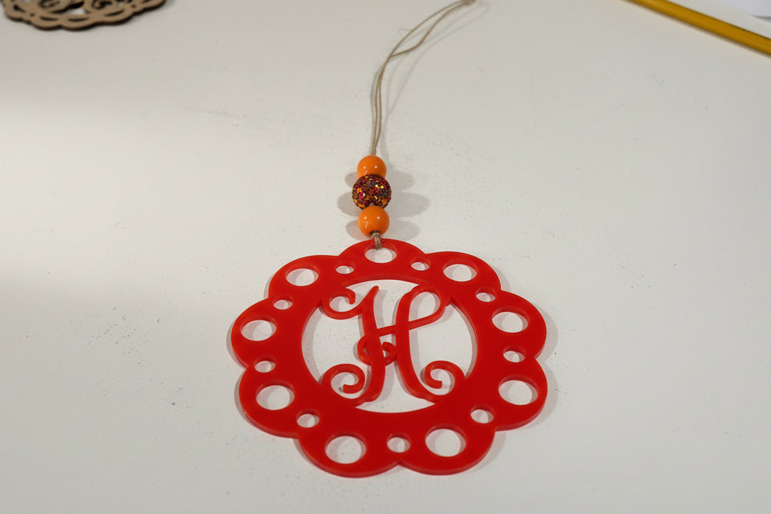 Acrylic Personalized Letter Car Charm/Ornament