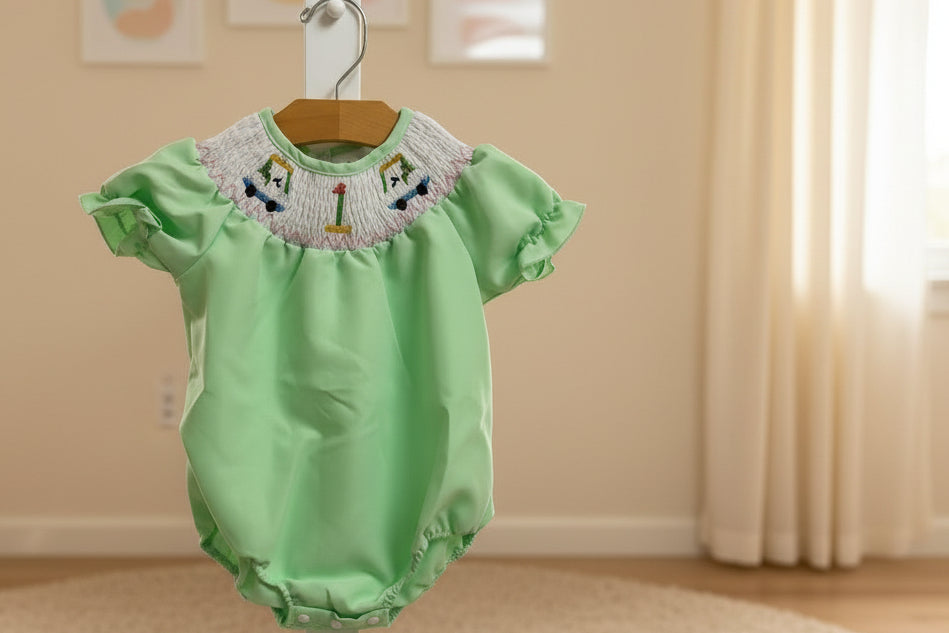Mint Green Caddy Romper