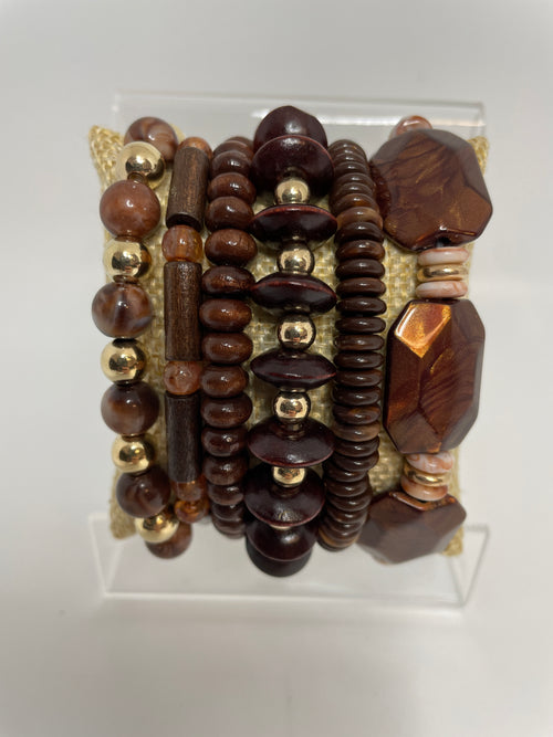 Neutral and Gold Bracelet Sets of 6